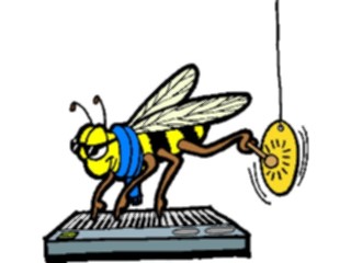 Sticker Custom Preview Image #092219 Music Musicians Keyboard Player Bee