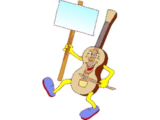 Sticker Custom Preview Image #092554 Music Titles Frames Violin Man Holding Sign
