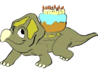 Sticker Custom Preview Image #092756 Occasions Birthdays Dinosaur Cake