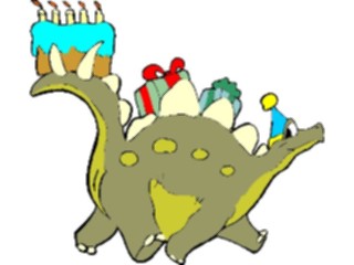 Sticker Custom Preview Image #092757 Occasions Birthdays Dinosaur Cake Gifts