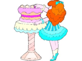 Sticker Custom Preview Image #092801 Occasions Birthdays Girl Sneaking Cake