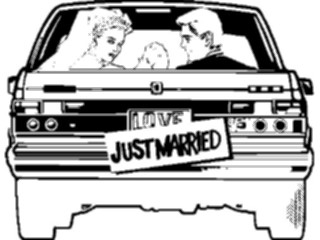 Sticker Custom Preview Image #093765 Occasions Weddings Just Married Car1