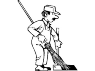 Sticker Custom Preview Image #094100 Occupations Cartoons Janitor02