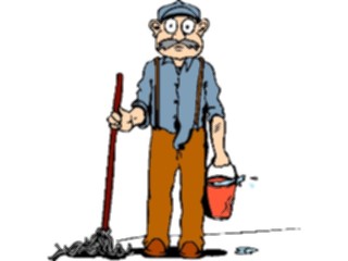 Sticker Custom Preview Image #094101 Occupations Cartoons Janitor03