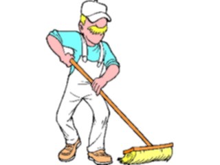 Sticker Custom Preview Image #094102 Occupations Cartoons Janitor04