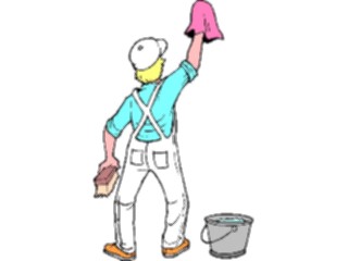 Sticker Custom Preview Image #094104 Occupations Cartoons Janitor06