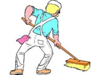 Sticker Custom Preview Image #094105 Occupations Cartoons Janitor07