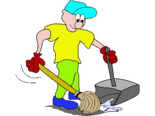 Sticker Custom Preview Image #094108 Occupations Cartoons Janitor10