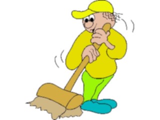 Sticker Custom Preview Image #094111 Occupations Cartoons Janitor13