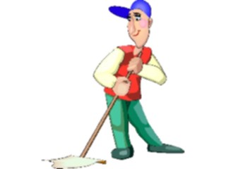 Sticker Custom Preview Image #094114 Occupations Cartoons Janitor16