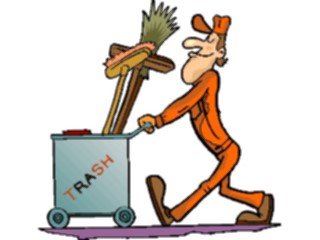 Sticker Custom Preview Image #094116 Occupations Cartoons Janitor18