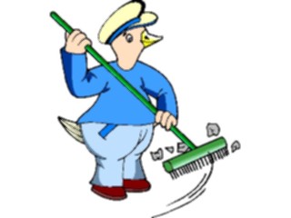 Sticker Custom Preview Image #094123 Occupations Cartoons Janitor Bird