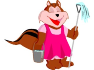 Sticker Custom Preview Image #094124 Occupations Cartoons Janitor Chipmunk
