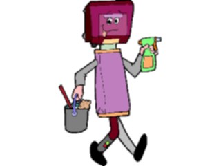 Sticker Custom Preview Image #094126 Occupations Cartoons Janitor Vacuum