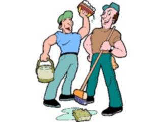 Sticker Custom Preview Image #094127 Occupations Cartoons Janitors