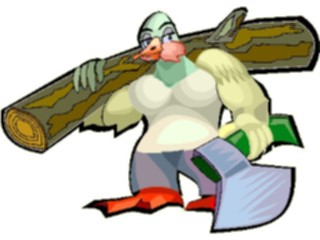 Sticker Custom Preview Image #094147 Occupations Cartoons Lumberjack Bird