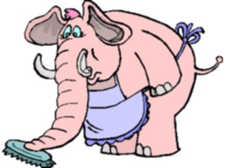 Sticker Custom Preview Image #094154 Occupations Cartoons Maid Elephant