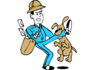 Sticker Custom Preview Image #094160 Occupations Cartoons Mailman Being Attacked