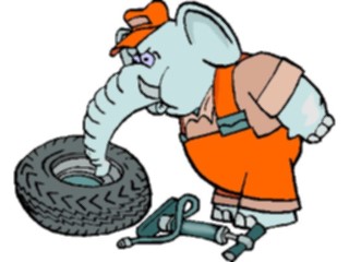 Sticker Custom Preview Image #094178 Occupations Cartoons Mechanic Elephant