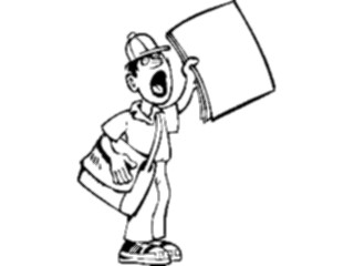 Sticker Custom Preview Image #094216 Occupations Cartoons Newspaper Salesman1