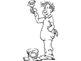 Sticker Custom Preview Image #094225 Occupations Cartoons Painter02