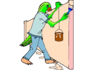 Sticker Custom Preview Image #094239 Occupations Cartoons Painter Bird