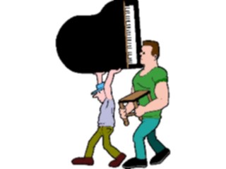 Sticker Custom Preview Image #094263 Occupations Cartoons Piano Movers