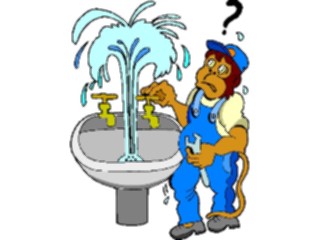 Sticker Custom Preview Image #094286 Occupations Cartoons Plumber Monkey
