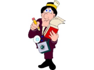 Sticker Custom Preview Image #094313 Occupations Cartoons Reporter Puzzled