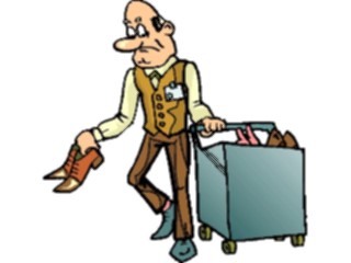 Sticker Custom Preview Image #094364 Occupations Cartoons Shoe Salesperson2