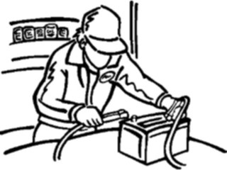 Sticker Custom Preview Image #094619 Occupations Images Mechanic Testing Battery