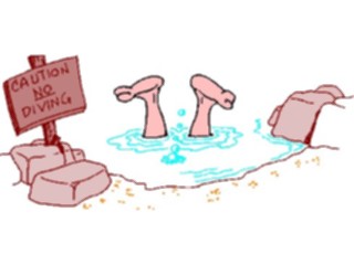 Sticker Custom Preview Image #095170 Outdoor Recreation Beach Water Caution No Diving
