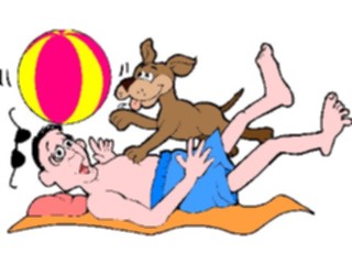 Sticker Custom Preview Image #095221 Outdoor Recreation Beach Water Dog Chasing Beach Ball