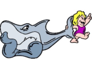 Sticker Custom Preview Image #095248 Outdoor Recreation Beach Water Girl Dragging Shark