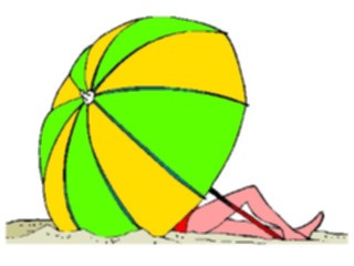 Sticker Custom Preview Image #095395 Outdoor Recreation Beach Water Lying Under Umbrella