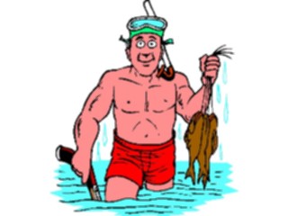 Sticker Custom Preview Image #095600 Outdoor Recreation Beach Water Snorkeler Holding Fish1