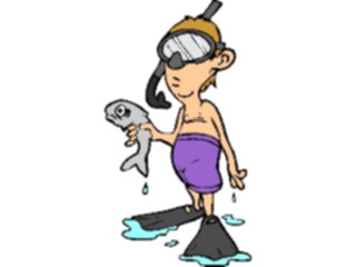 Sticker Custom Preview Image #095602 Outdoor Recreation Beach Water Snorkeler Holding Fish3