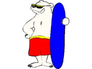 Sticker Custom Preview Image #095724 Outdoor Recreation Beach Water Surfer Bear2