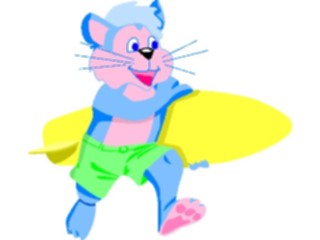 Sticker Custom Preview Image #095726 Outdoor Recreation Beach Water Surfer Cat