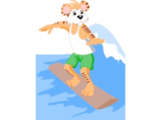 Sticker Custom Preview Image #095732 Outdoor Recreation Beach Water Surfer Tiger