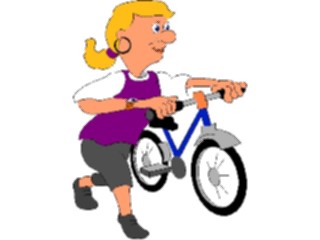 Sticker Custom Preview Image #096363 Outdoor Recreation Cycling Woman Walking Bike