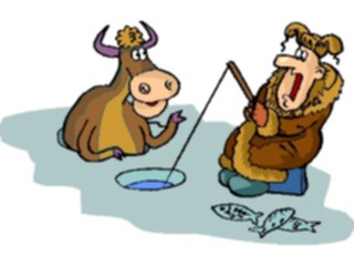 Sticker Custom Preview Image #096608 Outdoor Recreation Fishing Ice Fishingwith Cow