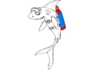Sticker Custom Preview Image #097275 Outdoor Recreation Scuba Scuba Diver Shark