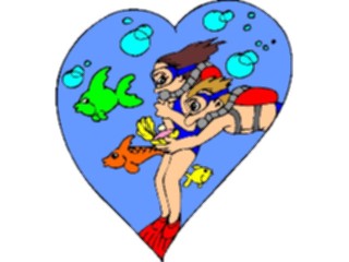 Sticker Custom Preview Image #097289 Outdoor Recreation Scuba Scuba Divers Couple