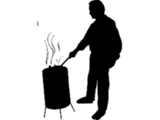 Sticker Custom Preview Image #097352 Outdoor Recreation Silhouettes Man Barbeque