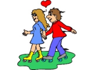 Sticker Custom Preview Image #097521 Outdoor Recreation Skating Roller Skating Couple