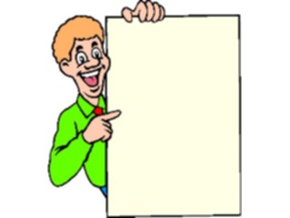 Sticker Custom Preview Image #098772 People Cartoons Holding Sign2