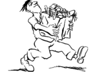 Sticker Custom Preview Image #098914 People Cartoons Man Carrying Groceries1