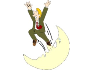 Sticker Custom Preview Image #099008 People Cartoons Man Jumping Moon