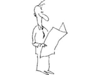 Sticker Custom Preview Image #099087 People Cartoons Man Reading Paper1